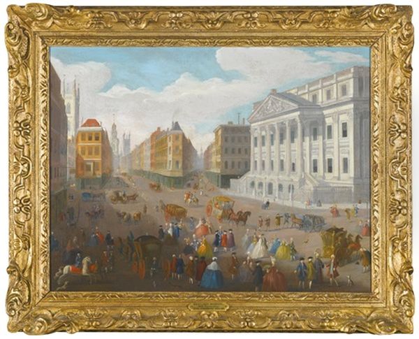 The Mansion House; The Court Of Whitehall With The Banqueting House (pair) Oil Painting by John Paul