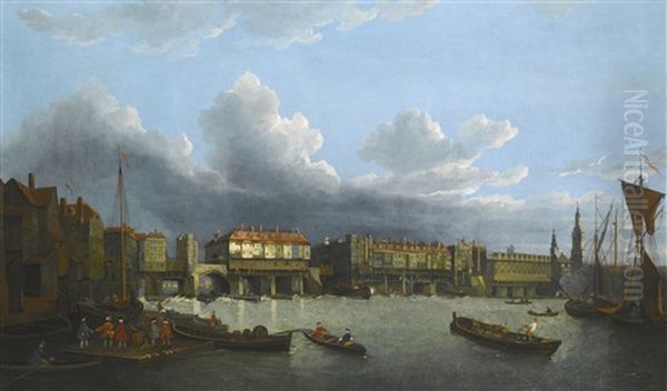 London: View Of Old London Bridge by John Paul