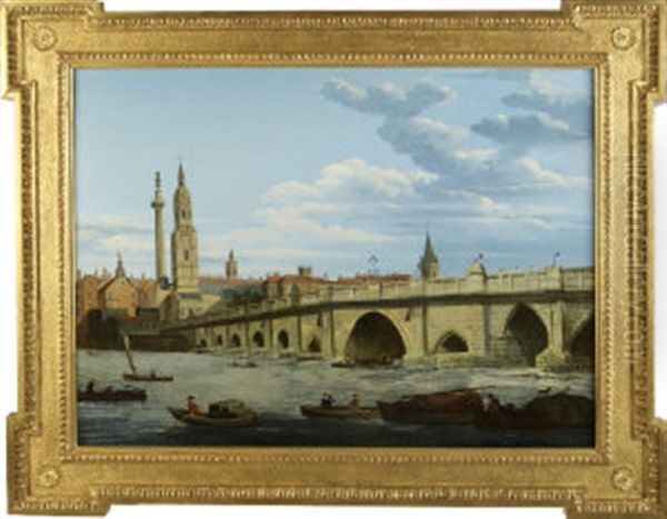 View Of London Bridge Oil Painting by John Paul