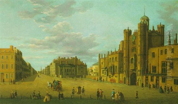 View Of St. James' Palace And Pall Mall Oil Painting by John Paul