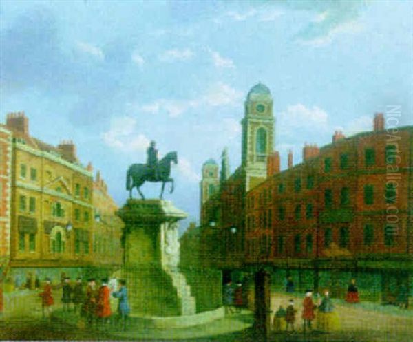 A View Of Northumberland House, Charing Cross In 1750 Oil Painting by John Paul