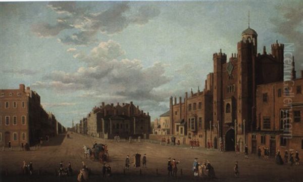 View Of St. James's Palace And Pall Mall, London Oil Painting by John Paul