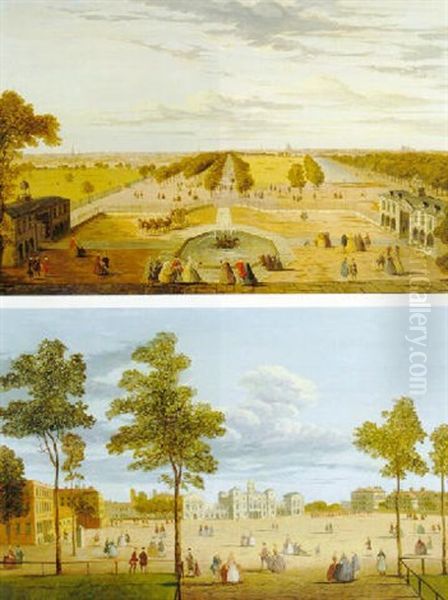 View Of The Horseguards Parade From St. Jame's Park & View Of The Mall From Buckingham House by John Paul