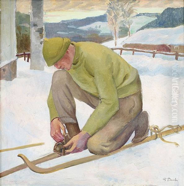 Skidlopare Oil Painting by Georg Pauli