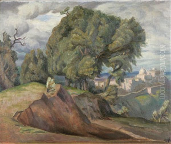 Sydlanskt Landskap Oil Painting by Georg Pauli