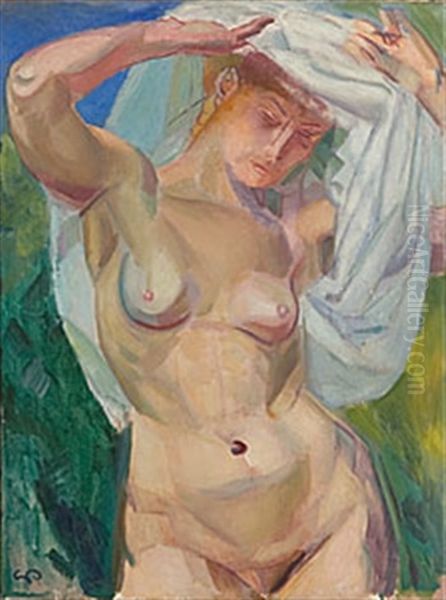 Naken Kvinna Oil Painting by Georg Pauli