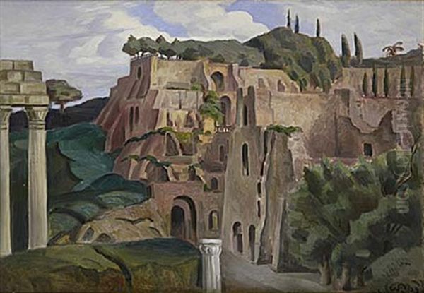 Forum Romanum, Rom Oil Painting by Georg Pauli