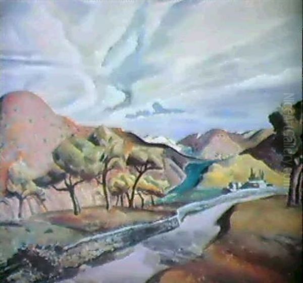 Franskt Landskap Oil Painting by Georg Pauli