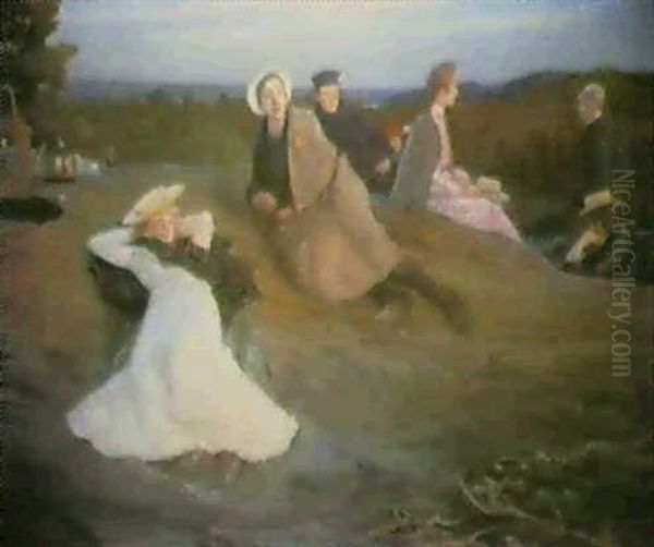 Midsummer Night Oil Painting by Georg Pauli