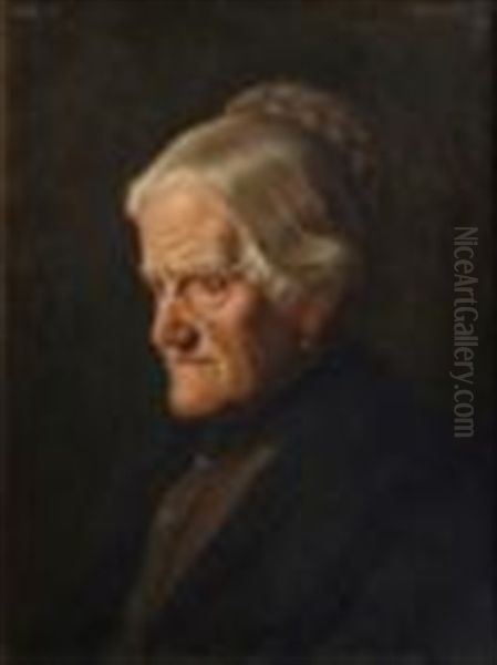 Portrait Of An Elderly Woman Oil Painting by Hanna (Hirsch) Pauli