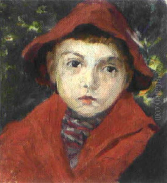 Goran (study For Pojkarna Pa Banken) Oil Painting by Hanna (Hirsch) Pauli