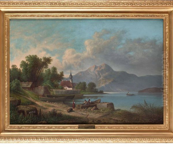 Landskap Oil Painting by Fredrik Bernhard Blombergsson