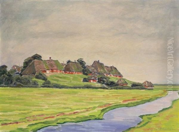 Nordfriesische Bauernsiedlung Oil Painting by Ingwer Paulsen