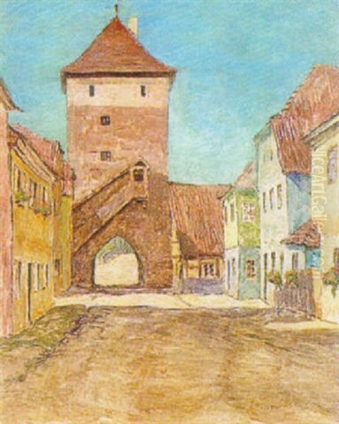 Stadttor In Seslach Oil Painting by Ingwer Paulsen