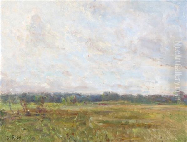 Landscape, Evening Oil Painting by Julius Paulsen