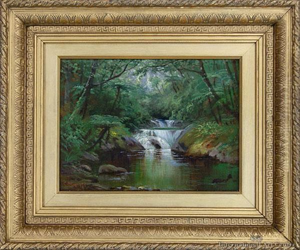 Karangahake Gorge Oil Painting by Charles Blomfield