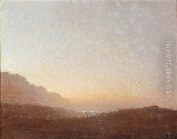 Sunrise Above The Moor Oil Painting by Julius Paulsen