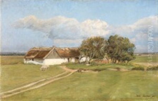 Summer Day In The Country Side Oil Painting by Julius Paulsen