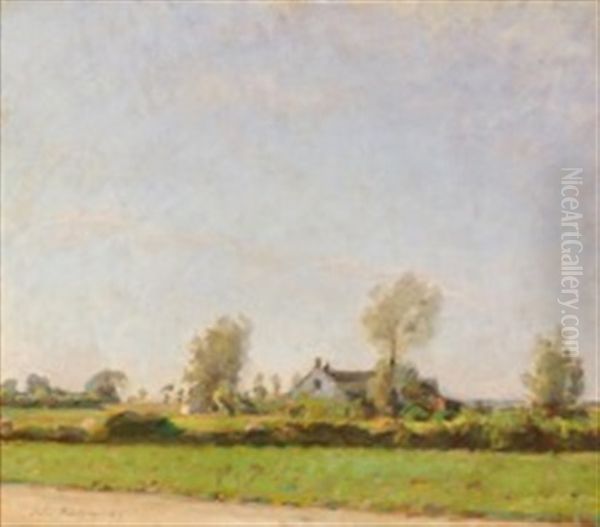 A Summer Day Near A Farm Oil Painting by Julius Paulsen