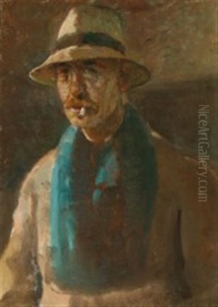 The Artist's Selfportrait Oil Painting by Julius Paulsen