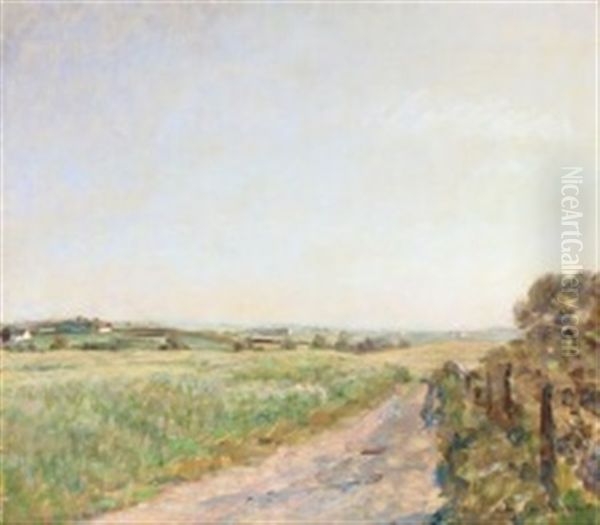 Landscape From The Hills At Tibirke Oil Painting by Julius Paulsen