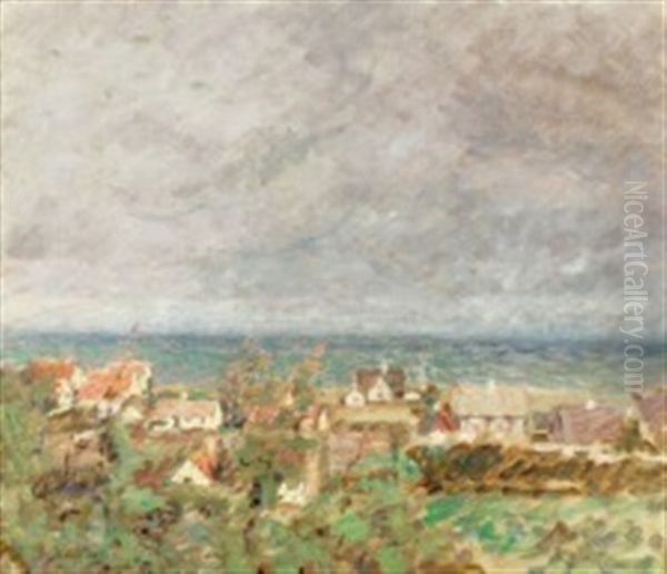 View From The Coastal Town Gilleleje Oil Painting by Julius Paulsen