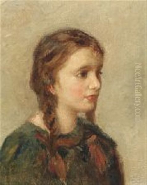 The Artist's Daughter Oil Painting by Julius Paulsen