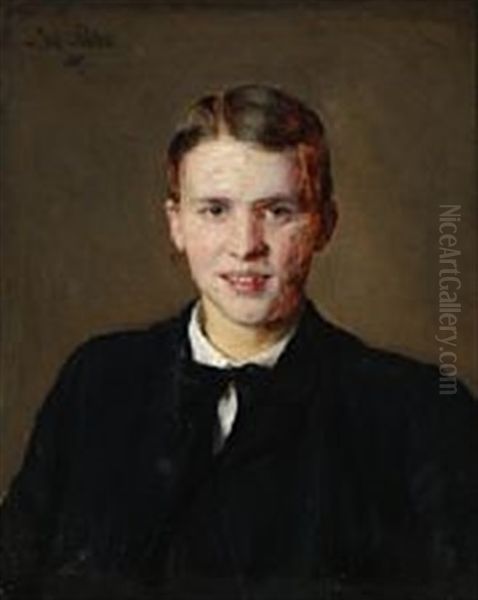 Portrait Of The Permanent Secretary Of State Viggo Aagesen (1864-1933) Oil Painting by Julius Paulsen