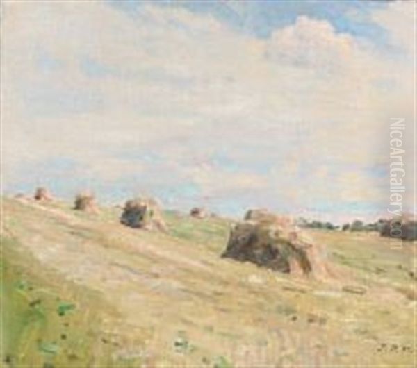 At The Time Of The Harvest Oil Painting by Julius Paulsen