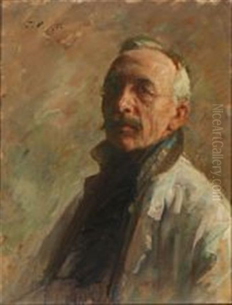 The Artist's Self-portrait Oil Painting by Julius Paulsen