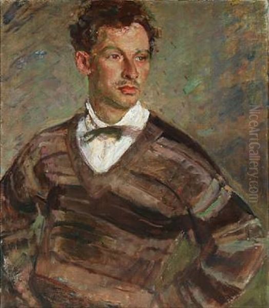 Portrait Of A Young Man Oil Painting by Julius Paulsen