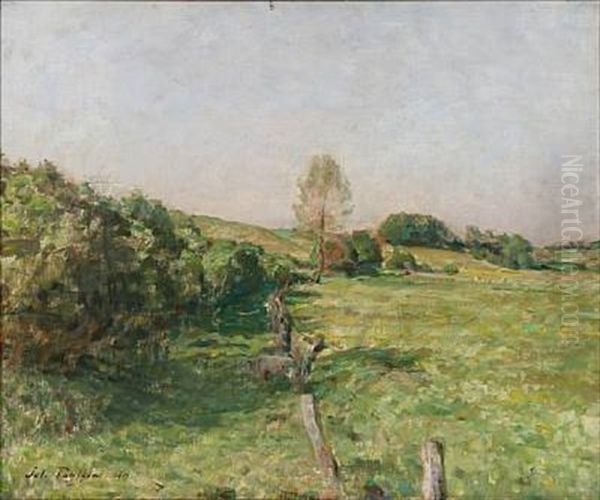 Danish Summer Landscape Oil Painting by Julius Paulsen