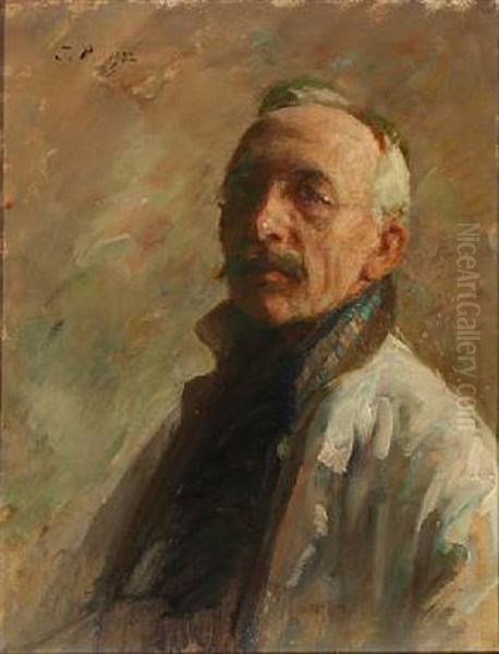 The Artist's Self-portrait Oil Painting by Julius Paulsen