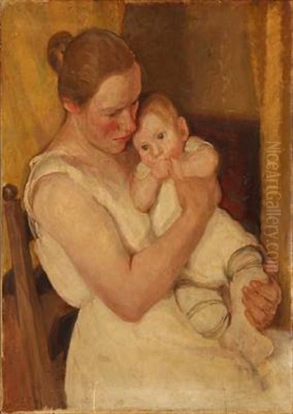 Mother And Child by Julius Paulsen