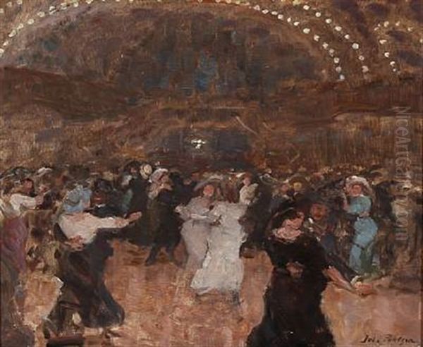 From A Dance Hall In Paris Oil Painting by Julius Paulsen