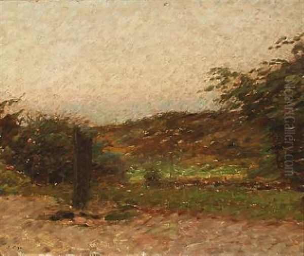 A Summer Landscape Oil Painting by Julius Paulsen