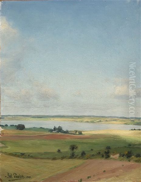 Danish Summer Landscape Oil Painting by Julius Paulsen