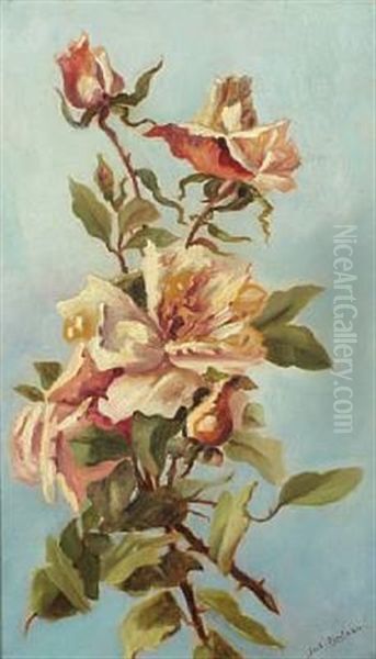 Rose Oil Painting by Julius Paulsen