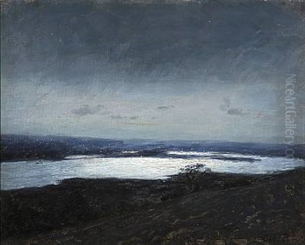 Maaneskin Salten Langso Oil Painting by Julius Paulsen