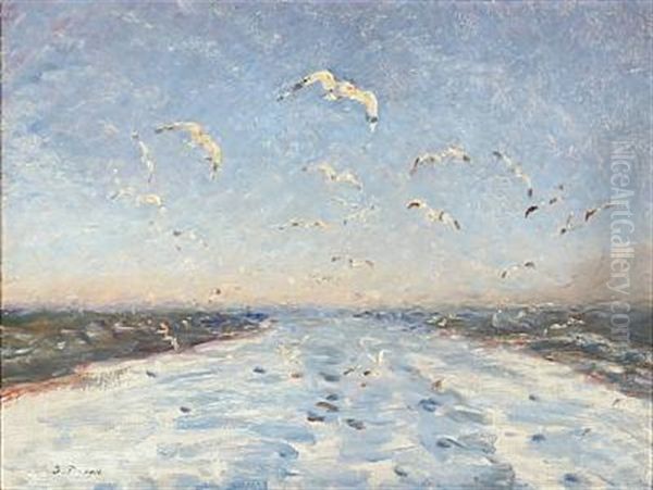 Kolvandsstribe Oil Painting by Julius Paulsen