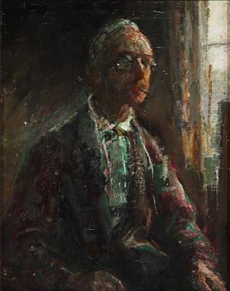 The Artist's Self-portrait Oil Painting by Julius Paulsen