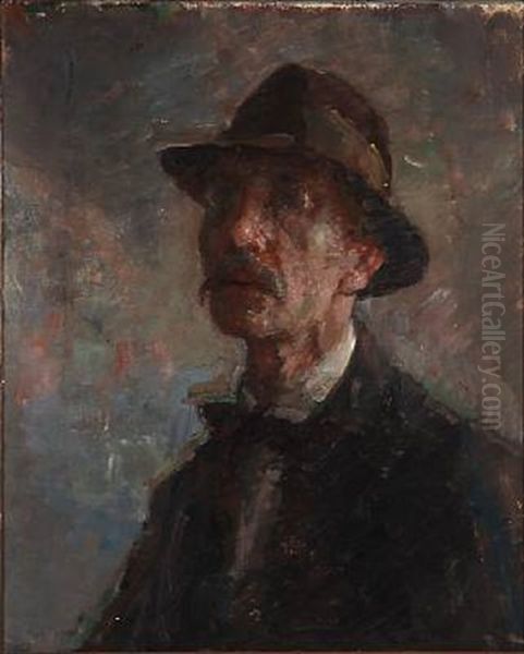 The Artist's Selfportrait Oil Painting by Julius Paulsen