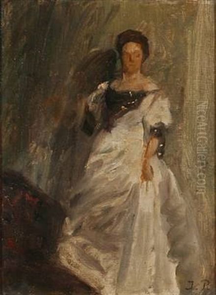 Fru Othelia Jacobsen (study) Oil Painting by Julius Paulsen