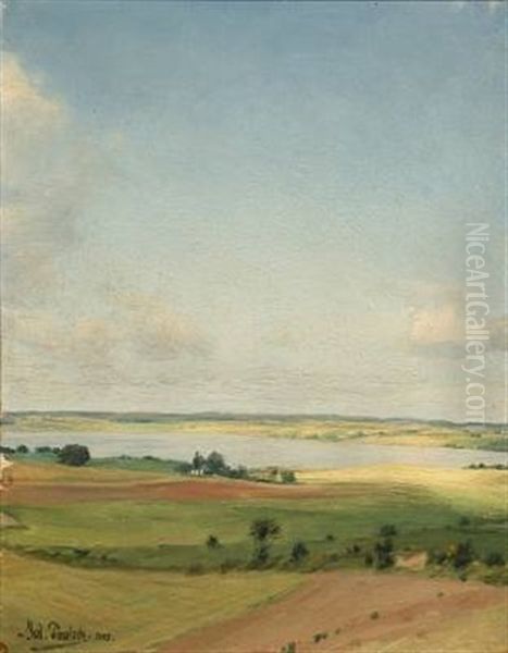 Landscape At Summer Time Oil Painting by Julius Paulsen