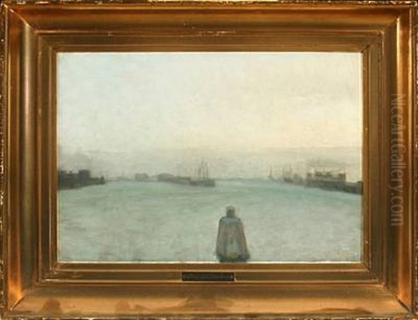 View Of Copenhagen On A Hazy Day Oil Painting by Julius Paulsen