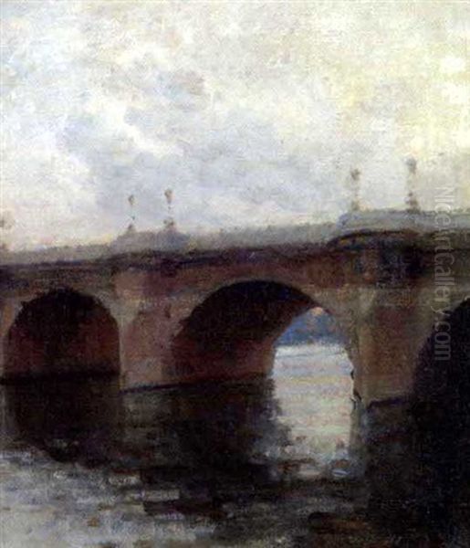 Aftenstemning Ved Pont Neuf Oil Painting by Julius Paulsen