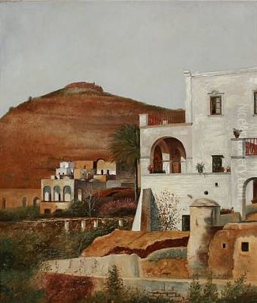 A Town In Southern Europe Oil Painting by Oscar Paulsen