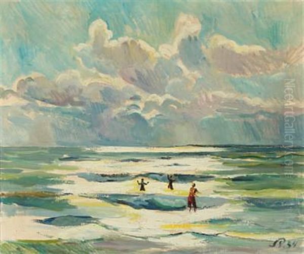 Marine, Knold Oil Painting by Sophus Paulsen