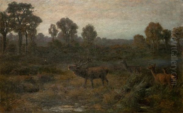 Herbstmorgen Oil Painting by Franz Xaver von Pausinger