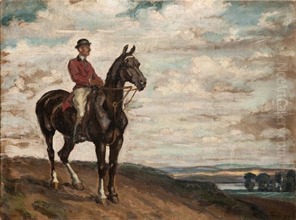 Horse Rider Oil Painting by Fryderyk Pautsch